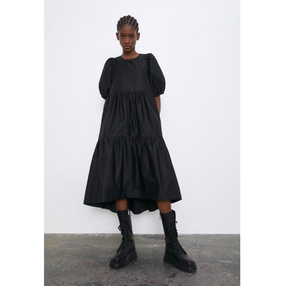 ZARA ASYMMETRICAL POPLIN DRESS